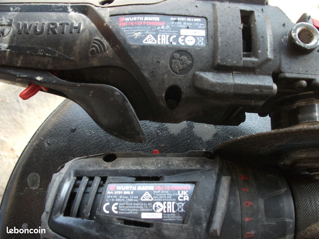Pack visseuse + meuleuse 18v. WURTH. LIVRAISON OFFERTE.