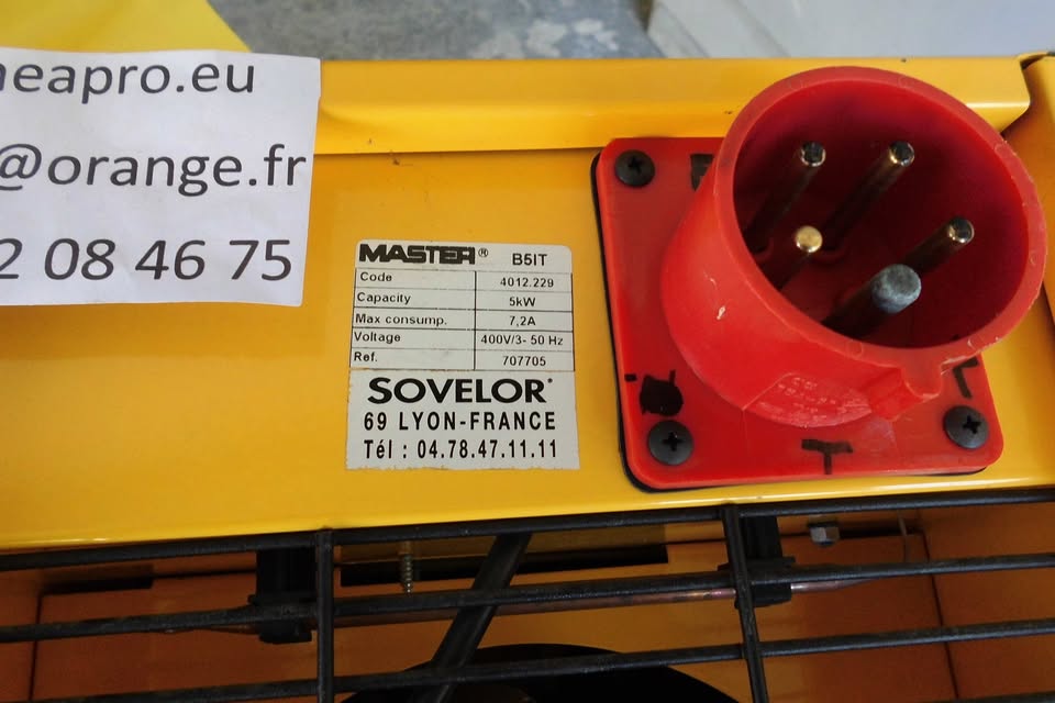 Chauffage électrique SOVELOR B5-IT – 5 kW.  400 V triphasé.  LIRAISON OFFERTE.