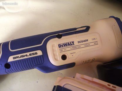 MEULEUSE D’ANGLE DEWALT DCG409 – 18 V – 2 BATTERIES 5 AH – CHARGEUR – COFFRET TSTAK