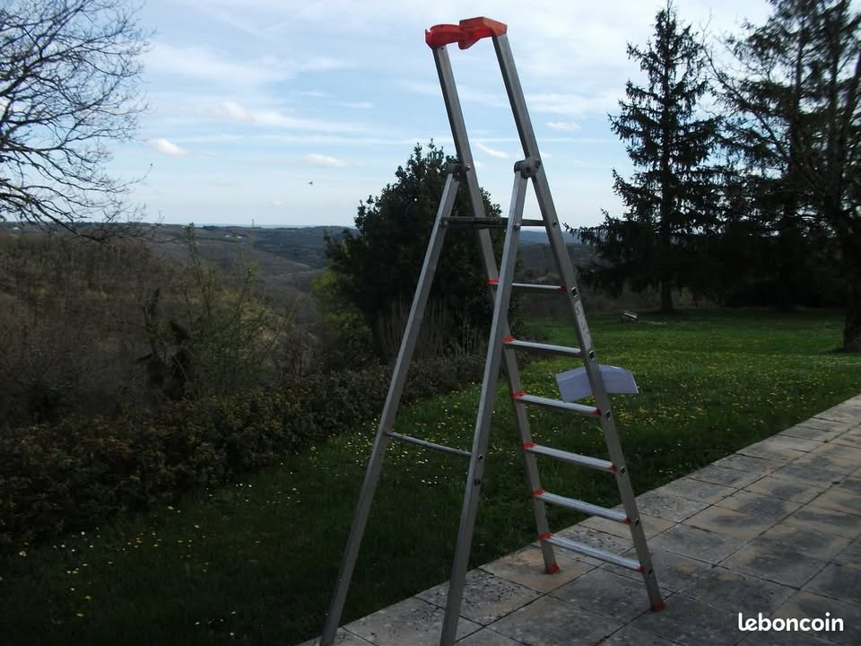 Escabeau aluminium CENTAURE – 6 marches + repose-pieds