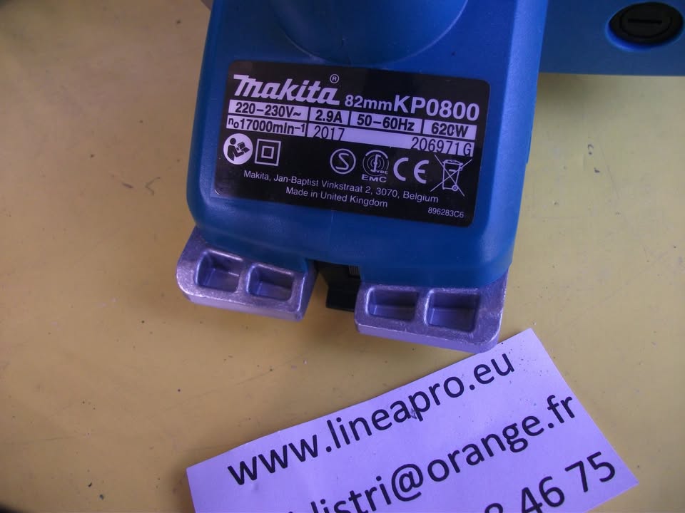 Rabot MAKITA KP0800 – 620 W – 82 mm – Dans coffret MAKPAC.  LIVRAISON OFFERTE.