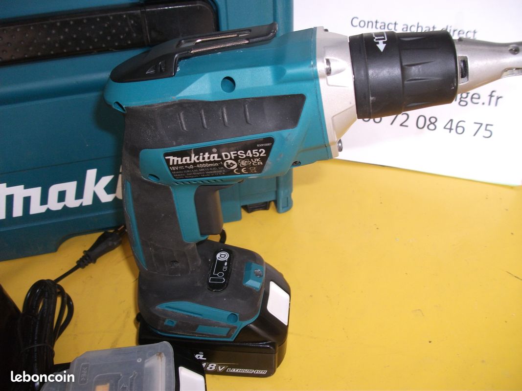 Pack Visseuse à Placo MAKITA DFS452 Brushless 18 V – 2 Batteries 5 Ah + Chargeur. Livraison offerte