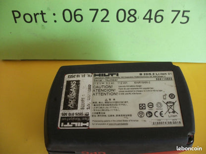 Batterie HILTI B22/5.2 – 22 V – 5,2 Ah –  LIRAISON OFFERTE.