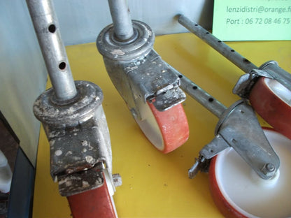 Lot de 4 roulettes d'échafaudage – Tube Ø 30 mm – Roues Ø 200 mm.   LIVRAISON OFFERTE.