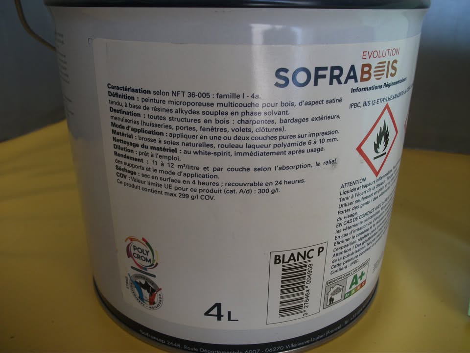 LIQUIDATION. SOFRAMAP SOFRABOIS 4l. Peinture d'impression et de finition pour le bois.