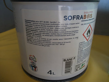 LIQUIDATION. SOFRAMAP SOFRABOIS 4l. Peinture d'impression et de finition pour le bois.