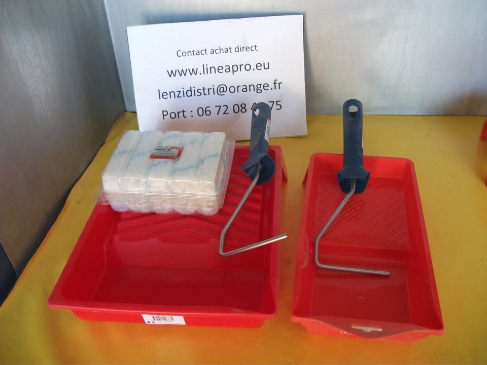 Lot pour peinture – 2 bacs + 10 manchons + 2 montures 110 mm OCCAI.    LIVRAISON SUR POINT RELAY MOINS CHERE.