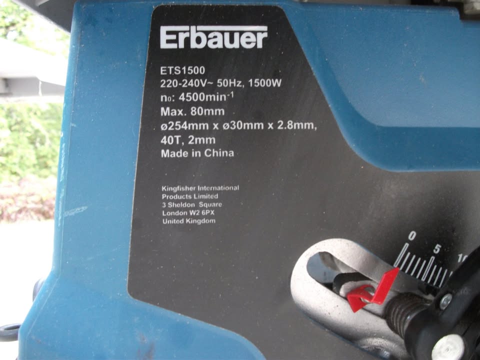 SCIE SUR TABLE ERBAUER – 1500 W – Ø 254 MM Occasion bon état