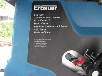 SCIE SUR TABLE ERBAUER – 1500 W – Ø 254 MM Occasion bon état