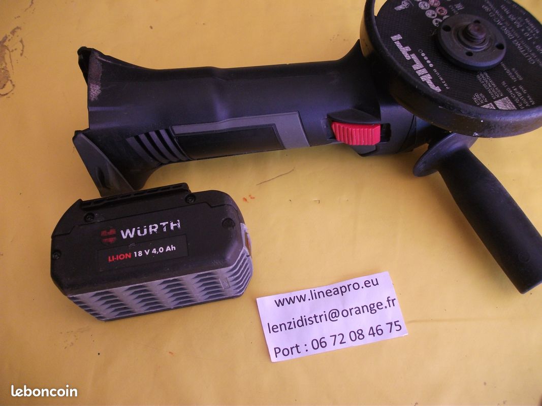 Meuleuse sans fil WÜRTH EWS 18-A – 18 V – 125 mm.  LIRAISON OFFERTE.