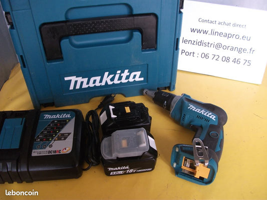 Pack Visseuse à Placo MAKITA DFS452 Brushless 18 V – 2 Batteries 5 Ah + Chargeur. Livraison offerte