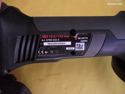 Meuleuse sans fil WÜRTH EWS 18-A – 18 V – 125 mm.  LIRAISON OFFERTE.