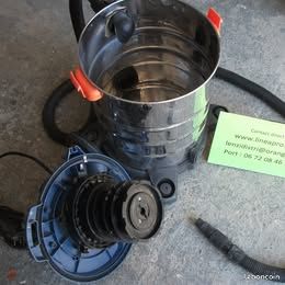 Aspirateur eau et poussières DEXTER 1500 W. Prise d'asservissement